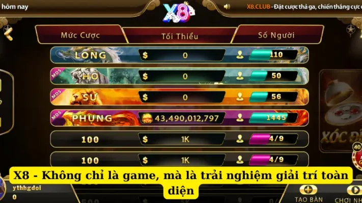 X8 - Không chỉ là game, mà là trải nghiệm giải trí toàn diện